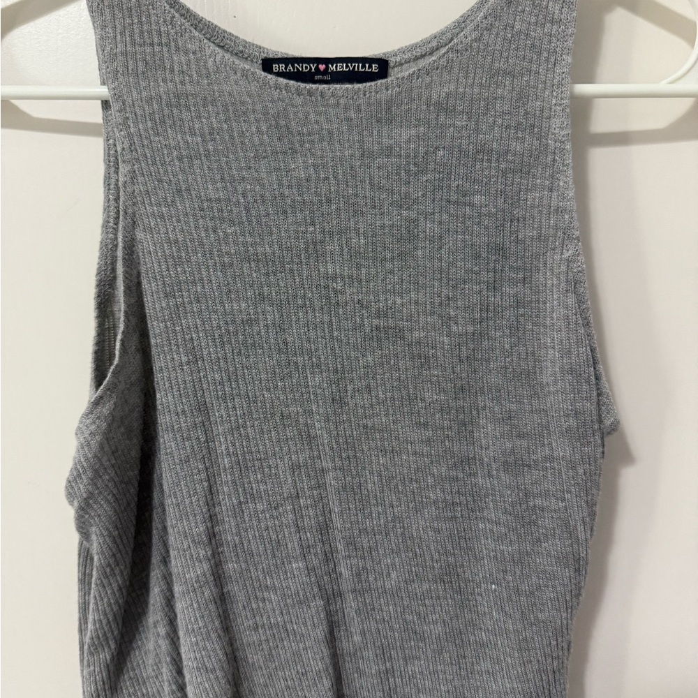 Brandy Melville Gray Ribbed Women's Top